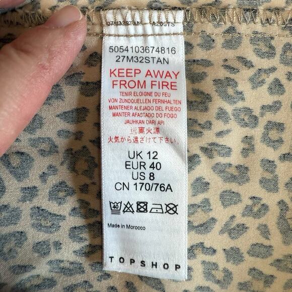 Topshop Mini Skirt 8 Animal Print Mob Wife Mobster Wife Stretch Slit OfficeSiren - Picture 5 of 8